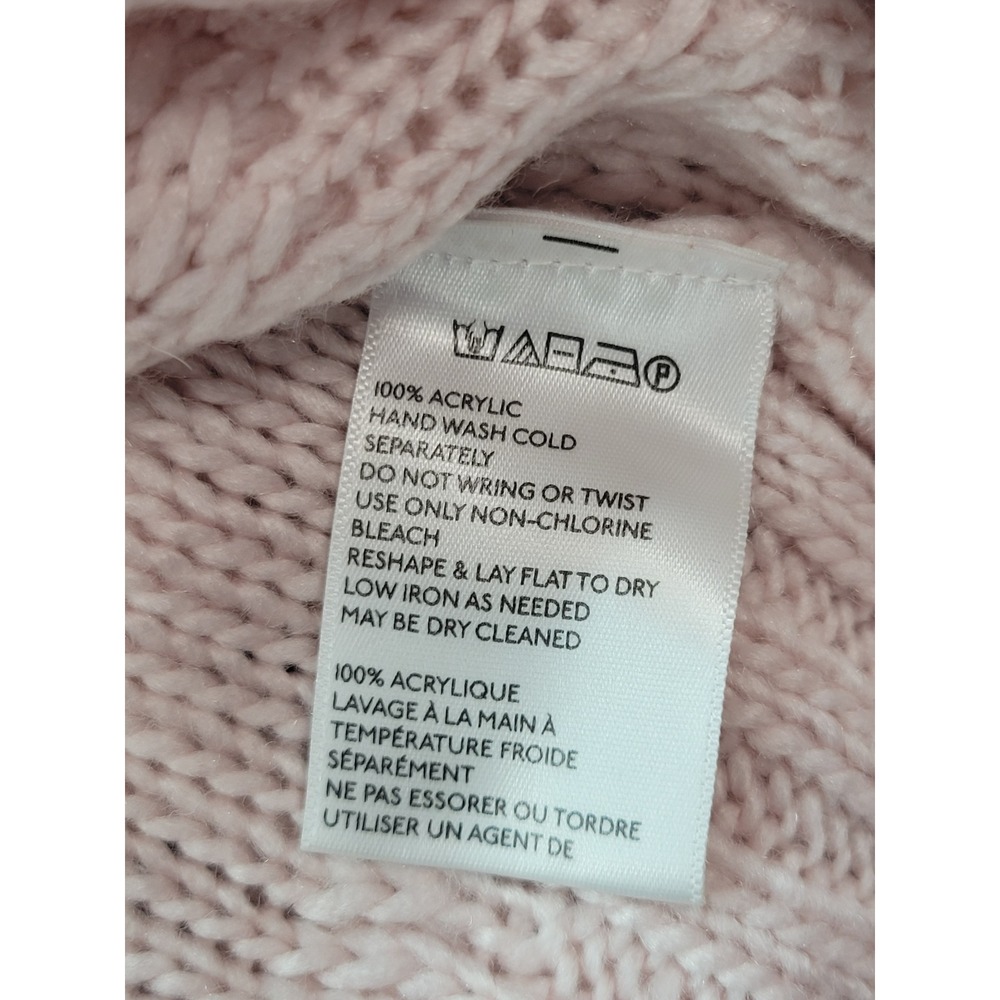 Urban Outfitters Shaggy Fringe Knit Sweater Pink Mock Neck Cropped Medium UO - Picture 5 of 16